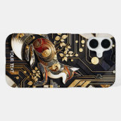 幻想的なキュートな抽象狐の芸術 iPhoneケース (裏面横)