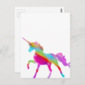 幻想的なキラキラした虹の一角 ポストカード (正面/裏面)