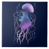 幻想的なクラゲの薄紫色と青 タイル (正面)