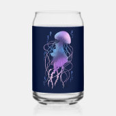 幻想的なクラゲ 紫藍色 ガラス缶 (裏面)