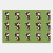 幻想的なクリスマスの動物たち ラッピングペーパーシート (正面2)