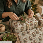 幻想的なクリスマスの天使の庭のデザイン ラッピングペーパーシート