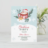 幻想的なクリスマスの雪だるまチョコレートイラスト 招待状 (スタンド正面)
