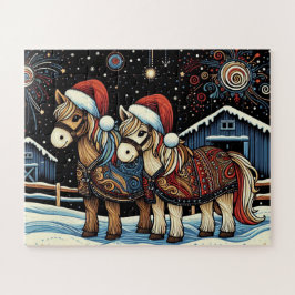 幻想的なクリスマスの馬 ジグソーパズル