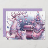 幻想的なクリスマスの鹿 シーズンカード (正面/裏面)