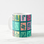 幻想的なクリスマスグリッド かわいい明るいホリデー コーヒーマグカップ (正面左)
