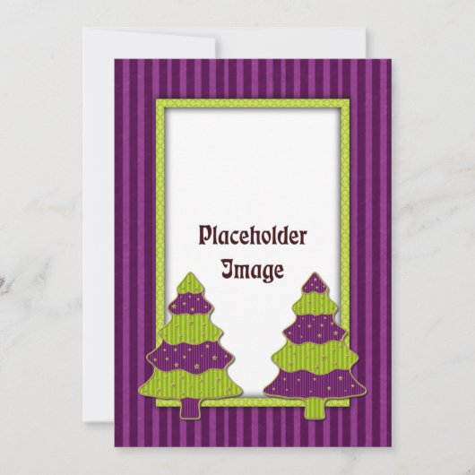 幻想的なクリスマスツリーと金の星 シーズンカード (正面)