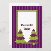 幻想的なクリスマスツリーと金の星 シーズンカード (正面/裏面)