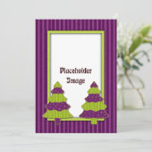 幻想的なクリスマスツリーと金の星 シーズンカード (スタンド正面)