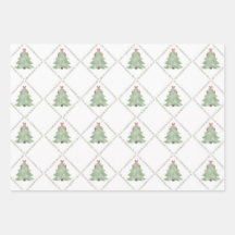 幻想的なクリスマスツリーの包装紙