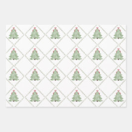 幻想的なクリスマスツリーの包装紙 ラッピングペーパーシート