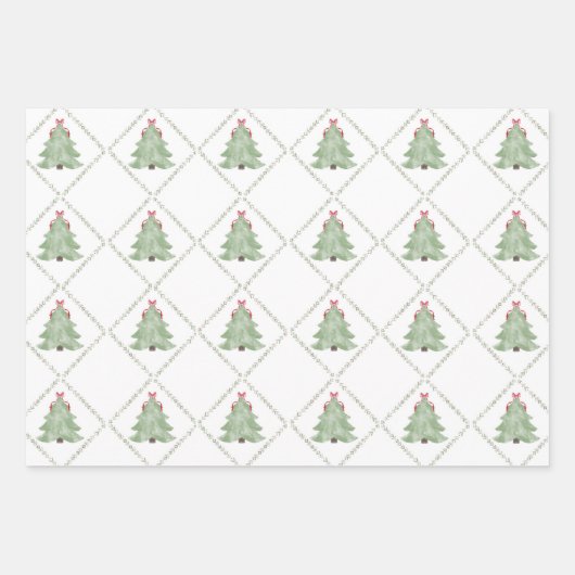 幻想的なクリスマスツリーの包装紙 ラッピングペーパーシート (正面)