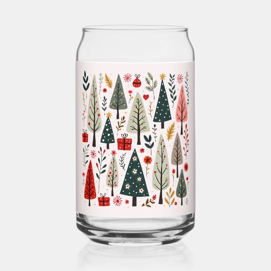 幻想的なクリスマスツリーの森 ガラス缶 (正面)