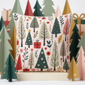 幻想的なクリスマスツリーの森 クッション