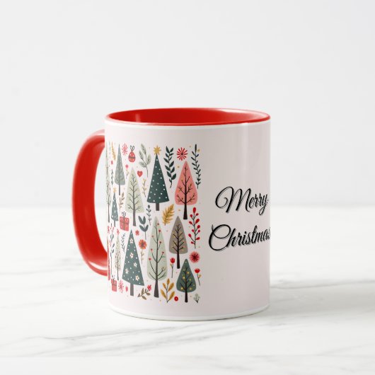 幻想的なクリスマスツリーの森 マグカップ (正面左)