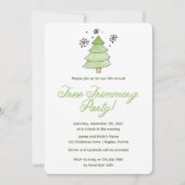 幻想的なクリスマスツリー飾りパーティー 招待状 (正面)