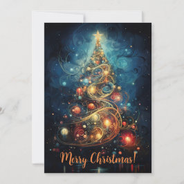 幻想的なクリスマスツリー シーズンカード