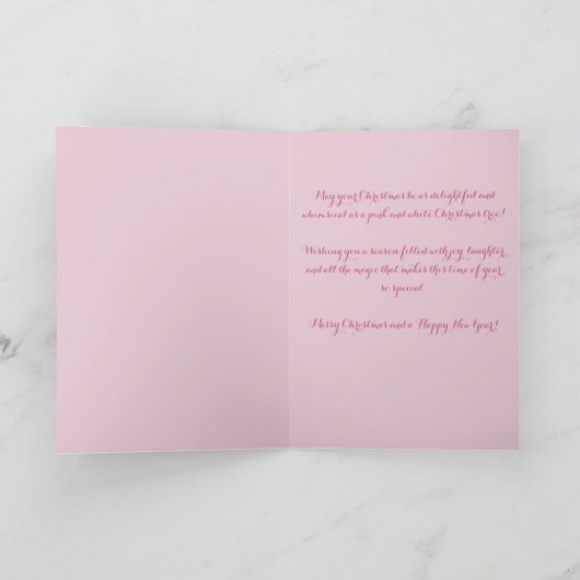 幻想的なクリスマスツリー ピンク カスタマイズ シーズンカード (内部)