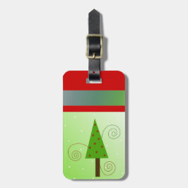 幻想的なクリスマスツリー ラゲッジタグ