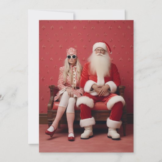 幻想的なクリスマスデュオ：サンタとミセス・クロース 招待状 (正面)