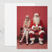 幻想的なクリスマスデュオ：サンタとミセス・クロース 招待状 (正面/裏面)