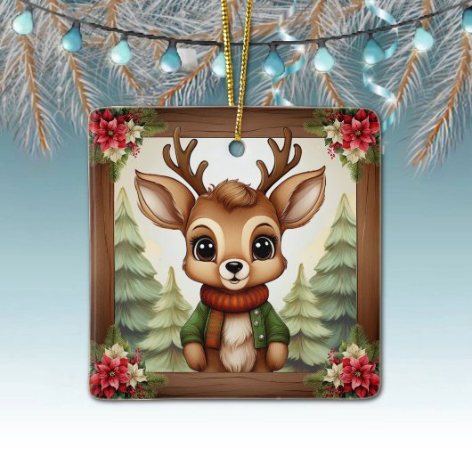 幻想的なクリスマストリの飾り🦌🎄 セラミックオーナメント