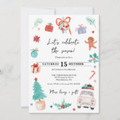 幻想的なクリスマスパーティーで季節をお祝い 招待状 (正面)