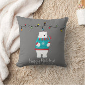 幻想的なクリスマスポーラーベアの休日 クッション (ブランケット)