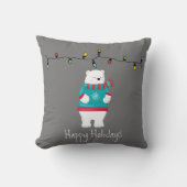 幻想的なクリスマスポーラーベアの休日 クッション (正面)