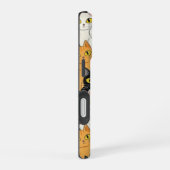幻想的なクレヨンの猫の大群 iPhone 16ケース (右側面)