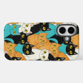 幻想的なクレヨンの猫の群れ Case-Mate iPhoneケース (裏面 (横))