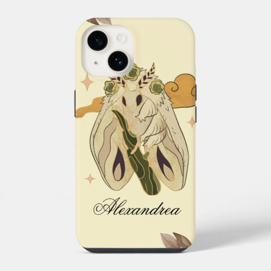 幻想的なグラフィックアート、神秘的なモス iPhoneケース (裏面)
