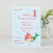 幻想的なコットンキャンディーマーメイドの女の子たちのお誕生日パーティー 招待状 (スタンド正面)