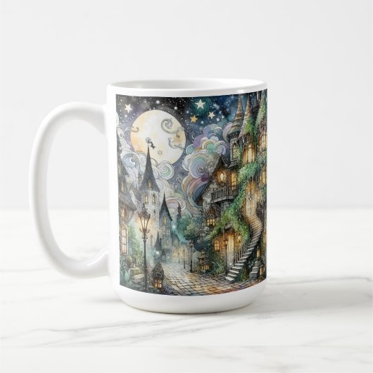 幻想的なコテージコアの幻想世界 コーヒーマグカップ (左)