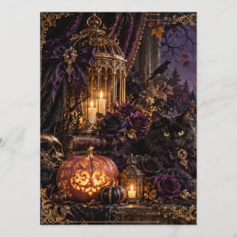 幻想的なゴシックハロウィン メニューカード メニュー