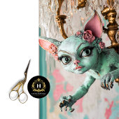 幻想的なゴシック猫のガーゴイルデコパージュ 薄葉紙
