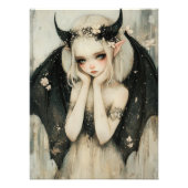 幻想的なゴシック風の花冠の妖精の壁アート フォトプリント (正面)