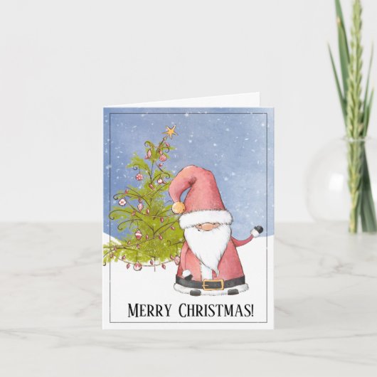 幻想的なサンタのカスタムクリスマス カード (正面)