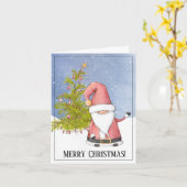幻想的なサンタのカスタムクリスマス カード (黄色い花)