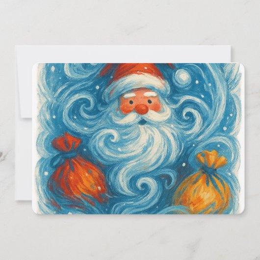 幻想的なサンタクロースの冬の嵐 招待状 (正面)