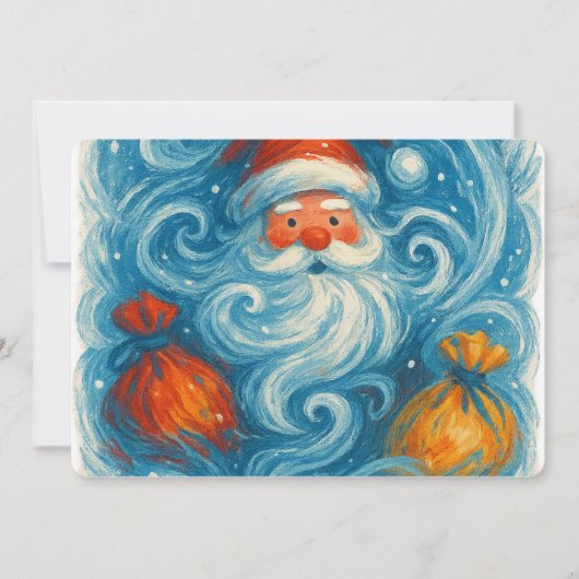 幻想的なサンタクロースの冬の嵐 招待状 (正面)
