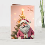 幻想的なサンタクロース ペーパー クリスマス カード (裏面)