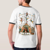 幻想的なサーカスの曲芸師と綱渡り ヴィンテージ Tシャツ (裏面)