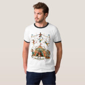 幻想的なサーカスの曲芸師と綱渡り ヴィンテージ Tシャツ (正面フル)