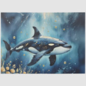 幻想的なシャチの海中遊泳 薄葉紙 (正面)