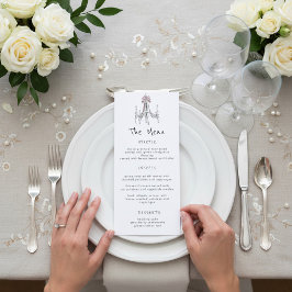 幻想的なシャンデリアのデザートケーキの結婚式メニュー メニュー