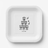 幻想的なシャンパンタワー ウェディングカクテル ペーパープレート (正面)