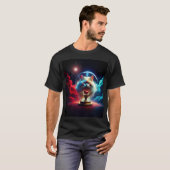 幻想的なシーン:リンゴとグローブに入った猫 Tシャツ (正面フル)