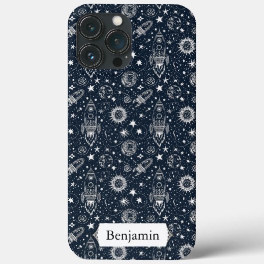 幻想的なスタイリッシュな星ロケット宇宙船カスタム Case-Mate iPhoneケース (裏面)
