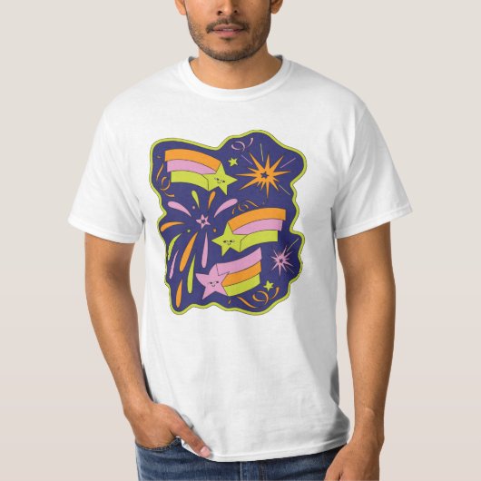 幻想的なスターバーストのお祝い Tシャツ (正面)